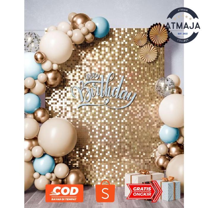 ATMAJACOLLECT SEQUIN WALL/SHIMMER WALL/SEQUIN BACKDROP/HIASAN PESTA BACKDROP KELAP-KELIP ISI 5_PESTA