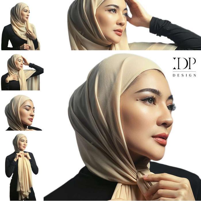 Pasmina Inner Idp Design Kerudung Wanita Muslim,Hijab Instan,Ceruty Rayon Hijab Kaos Panjang Lembut 