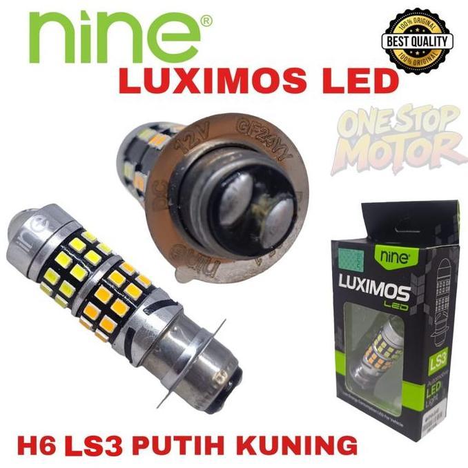 Promo Lampu depan Laser LED LS3 Luminos 2 in 1 putih kuning PNP H6 kaki 1 Original Asli Luminos Luxi