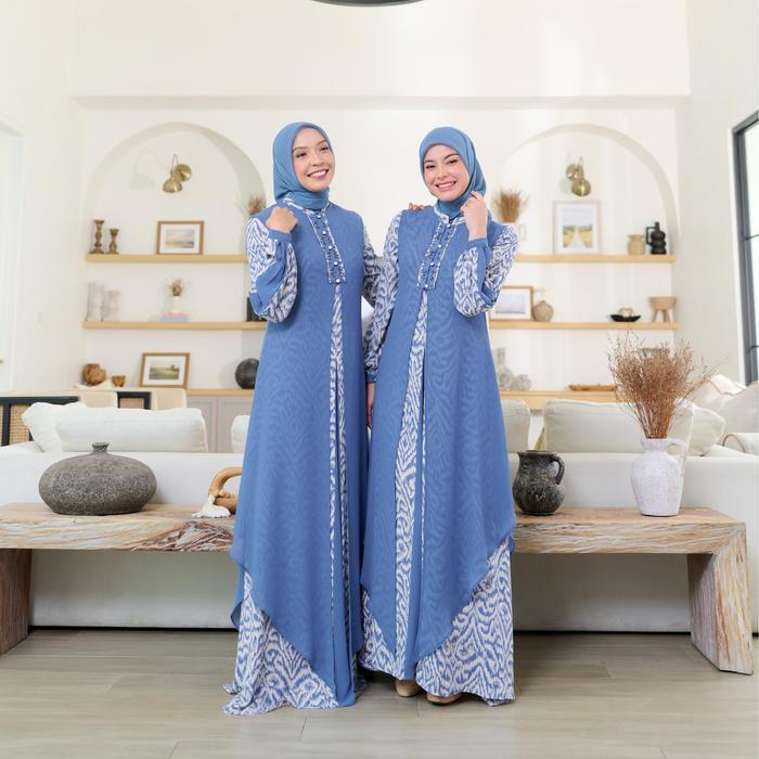 (Best Saller) Madeira.Id - Etnik Set Dress (Denim, Inner Gamis & Outer, Wudhu Busui Friendly) Bestse