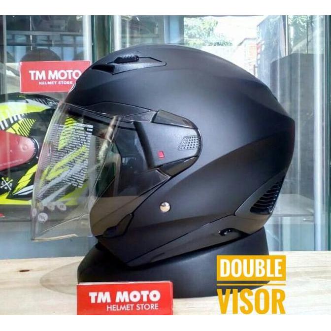 Helm Zeus Z611 MattBlack / Hitam Doff / Zeus Helm Half Face
