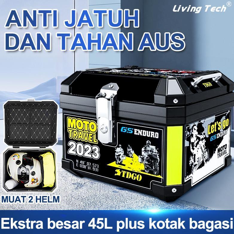 Sepeda Motor Top Box Bagasi 45L Top Box Sepeda Motor Tugas Berat Universal Aksesoris Motor