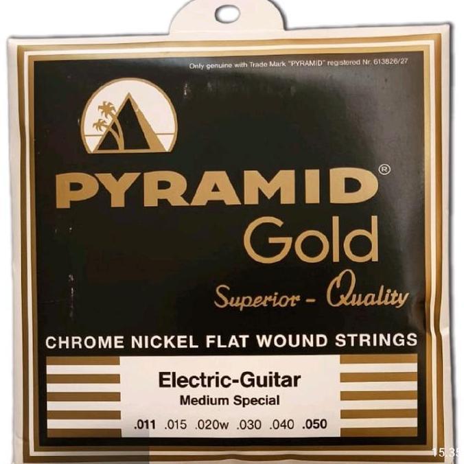 senar gitar pyramid elektrik gold nickel flat wound medium special