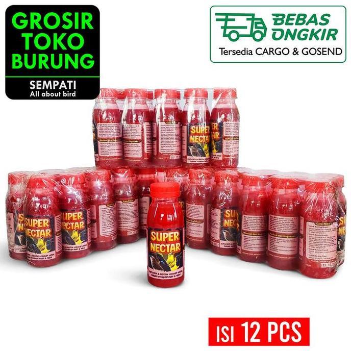 SEMPATI GROSIR Super Nectar Nektar 150ml Isi 12 Pcs Vitamin Suplemen Protein Burung Sogon Konin Ninj