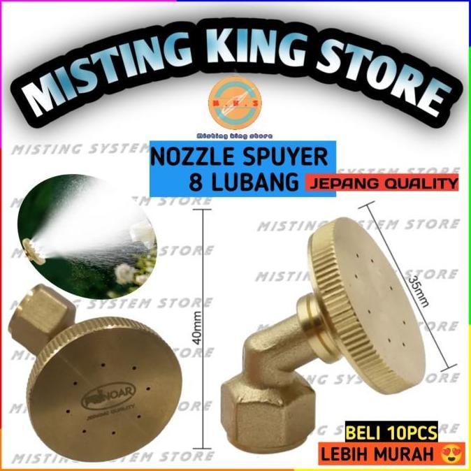 NOZZLE BENGKOK 8 LUBANG SPRAYER KABUT NOZLE KUNINGAN SPUYER MISTING