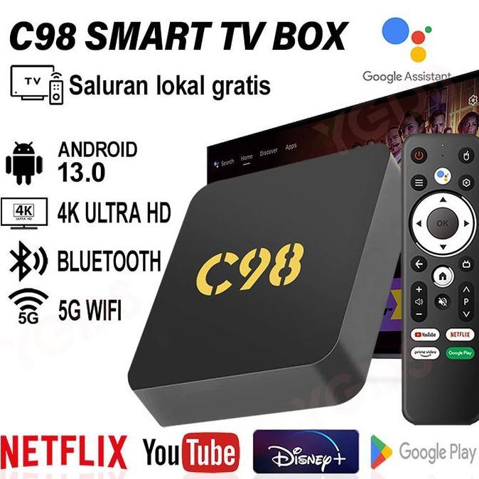 Ygds C98 Android Tv Box 2.4G/5G Wifi Smart Tv Box Android 13.0 Smart Tv Box Bluetooth Smart Tv Box U