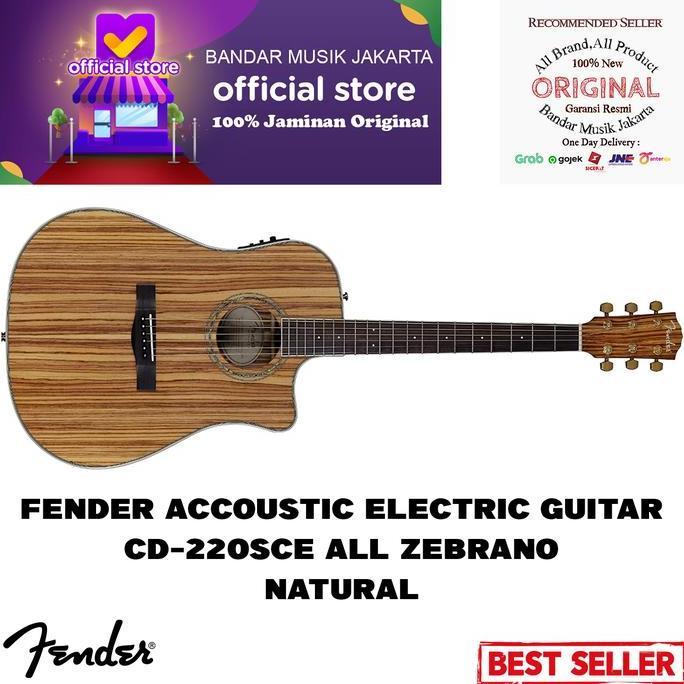 FENDER CD-220SCE ALL ZEBRANO, NATURAL ACCOUSTIC ELECTRIC GUITAR