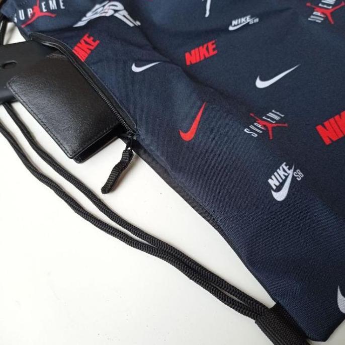 TAS SERUT - GYMSACK - STRING BAG PRIA NIKE SUPREME X JORDAN RED KODE 368