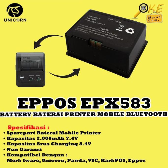 Baterai Battery Mobile Printer Thermal Bluetooth Eppos EPX583 / EP-X583 / EP X583