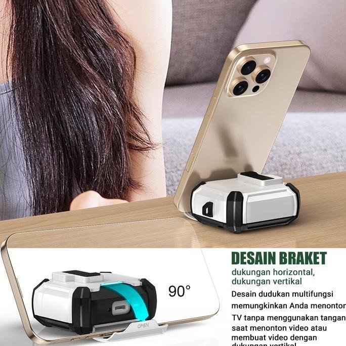 Casing Airpods/Buds Tpu+Pc Flip Cover Anti-Shock Dengan Stand Holder Full Protection Model W Multifu