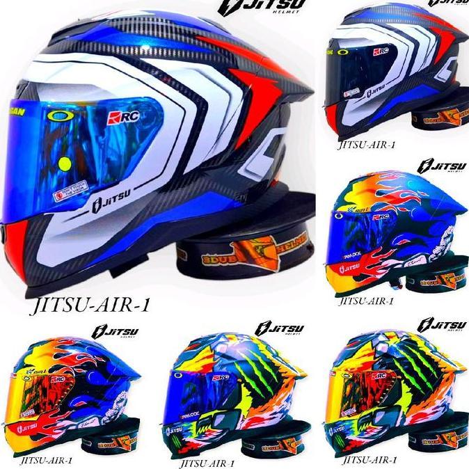 Helm full face Jitsu air 1 carbon tech paket ganteng