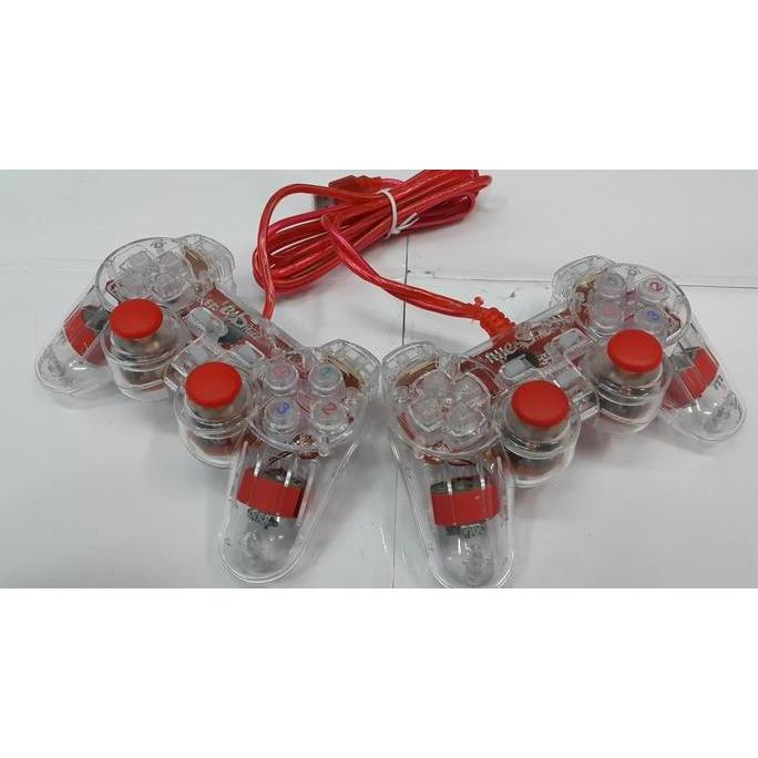 Game Pad Double Transparan Stik Analog Usb Baru