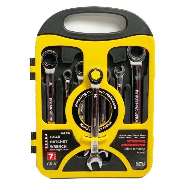 Tekiro Kunci Ring Pas Set 7pcs Kunci Ring 8-19mm Wrench Rachet