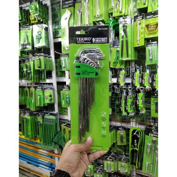 Tekiro kunci l set bintang 9 pcs panjang (lubang/bolong)
