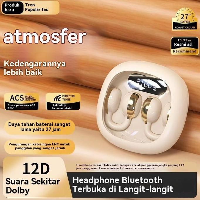 Acs Ows Wireless Ear Clip Earbuds Headset Bluetooth Pengisian Earphone Headphone Konduksi Tulang Ola