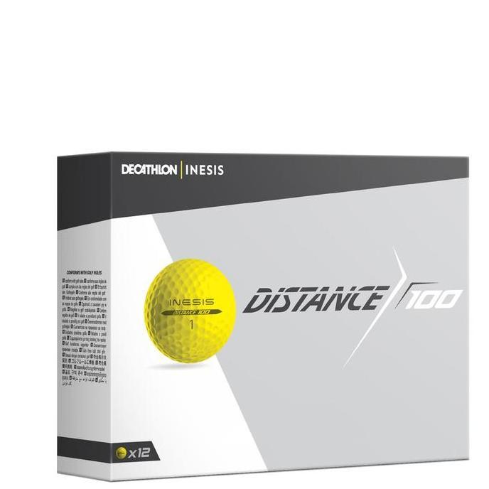 Decathlon INESIS Bola Golf Inesis Distance 100 isi 12pcs - Kuning - 8402428