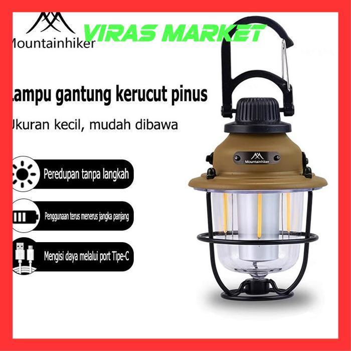 Cuci Gudang Mountainhiker Lampu Kemah Retro Hanging Lamp Led Rechargeable Lampu Lentera Led Lampu Te