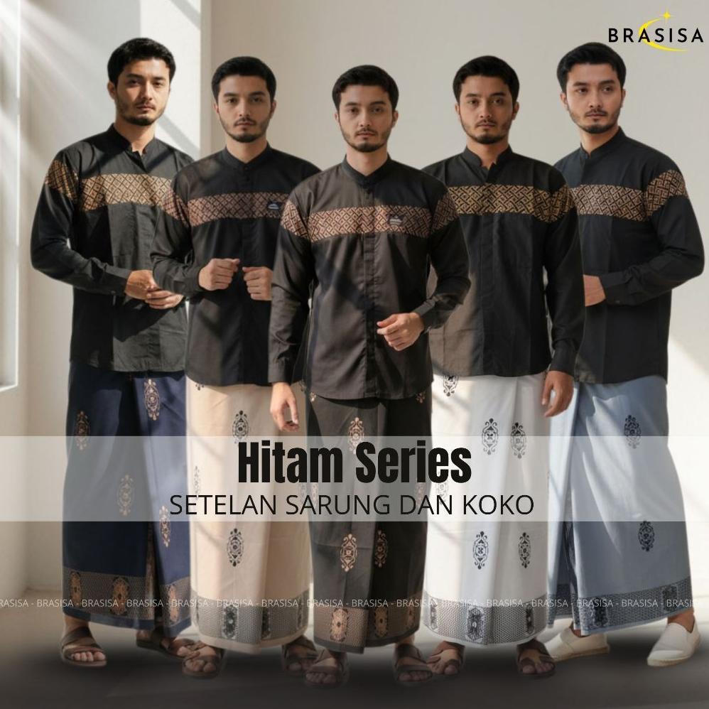 HOT DEALS Paket Sarko Set Sarung Dan Baju Koko Muslim Pria Lengan Panjang Satu Paket Sarung Dan Koko