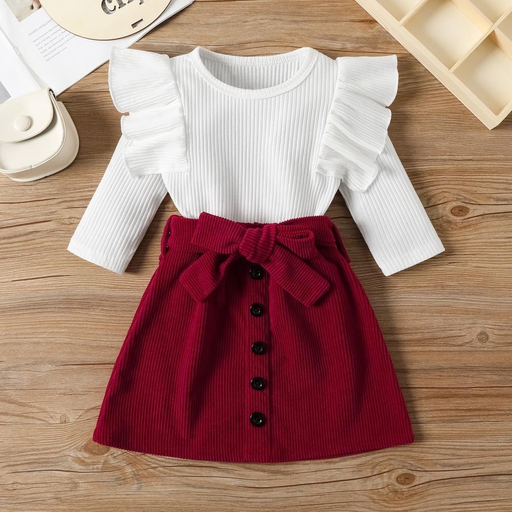 52-Setelan Set Anak Perempuan Blouse + Rok Fanel