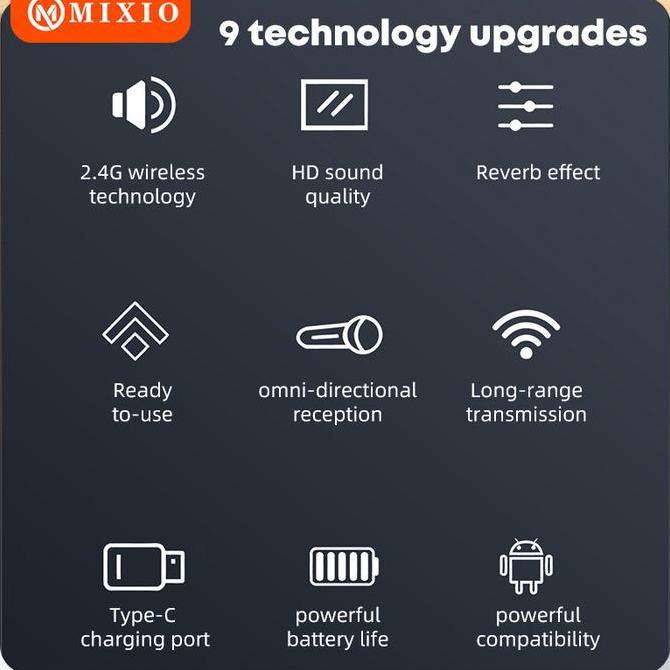 MIXIO-T9/T10 Wireless Microphone Professional Mikrofon Lavalier HP