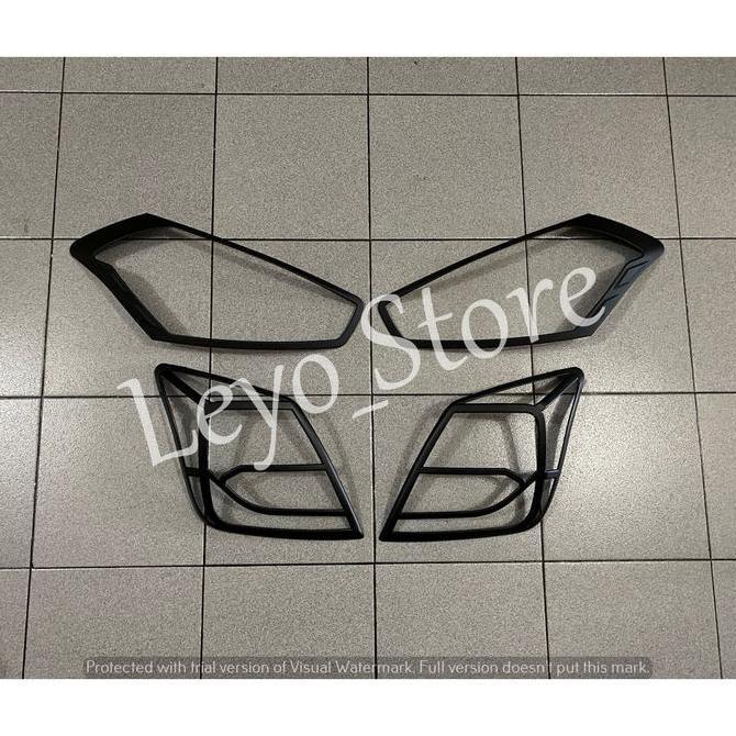 Paket Garnish lampu depan belakang Datsun Go go+ panca hitam +