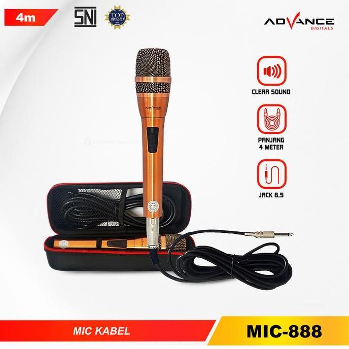 Advance Single Profesional Dynamic Microphone Mic Kabel Microphone Kabel Karaoke besi gold mikrofon 