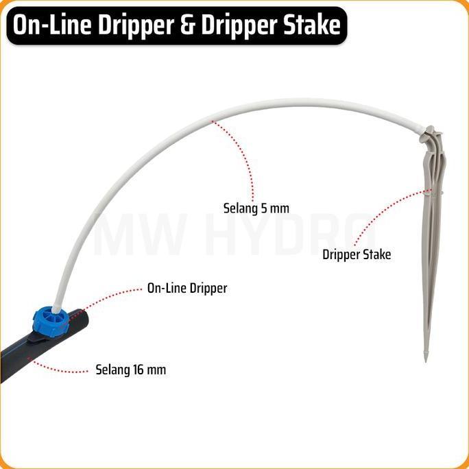 ON-LINE DRIPPER / DRIP EMITTER, PC, TAKE-APART - IRIGASI TETES
