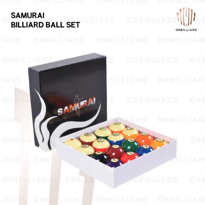 SAMURAI Billiard Ball Set 57.2mm Black White Bola Billiard DOT SAMURAI Meja 7 8 9 ft Feet 2 1/4" 57,