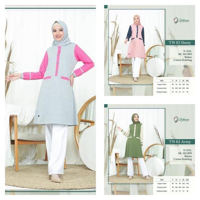 Tunik Wanita Casual Rahnem / Tn - 02 / Fashion Muslim Polos
