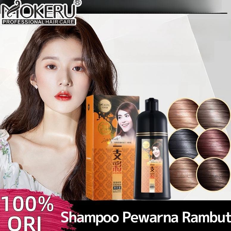 ORI Mokeru Shampoo Pewarna Rambut ml Mokeru Hair Color Sampoo Semir Rambut Hitam Termurah