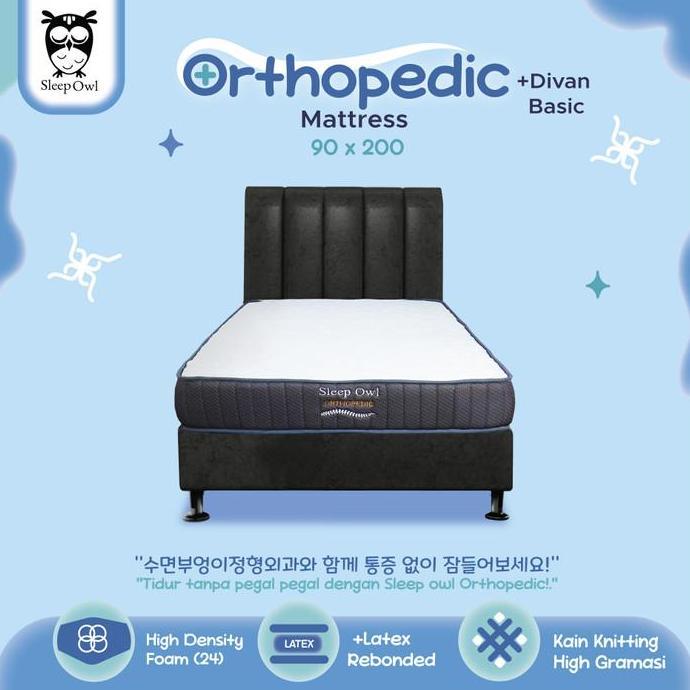 SLEEP OWL ORTHOPEDIC Kasur Busa Rebonded Latex 90 x 200 Fullset