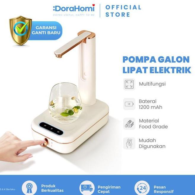 Pompa Air Minum Galon Meja Lipat Electric Cas Otomatis Tanpa Kabel