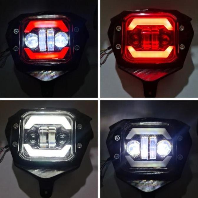 LAMPU DEPAN CRF LED DAYMAKER SATU SET COVER LAMPU KARBON PNP CRF 150