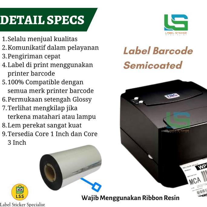 Barufasayah - Label Barcode 50X20 Mm Semicoated Stiker Label 50X20Mm