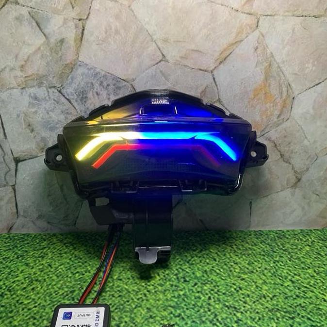 ERAZORM STOPLAMP AEROX OLD COSTUM ALIS ALA LAZY RGB 210 MODE 1SET TINGGAL PASANG Lampu Motor