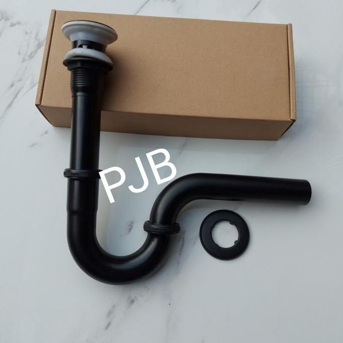 Sifon Angsa Pencet Black Sifon Wastafel Stainles Black Sifon Wastafel Hitam