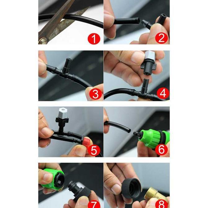 Set Paket Selang Drip Tetes Konektor Keran Tetes Penyiram Tanaman Kebun Hidroponik Irigasi