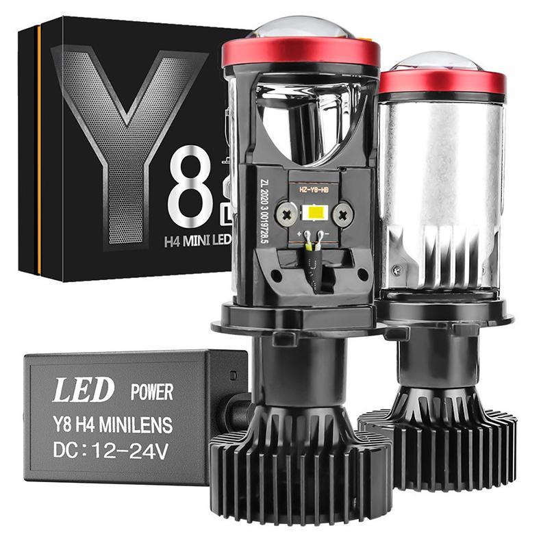 [COD] 2PCS Y7D Y8D Lampu LED Mobil Motor Mini Projie H4 60W LED Healight Lampu 8000LM 6000K