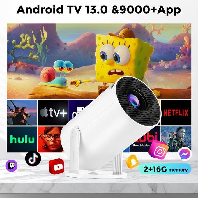 ISINBOX 2+16G HY300 Pro 28000 Lumens 4K Smart Projector Android 13 Ultra HD Wifi 6.0 bluetooth 5.0 P