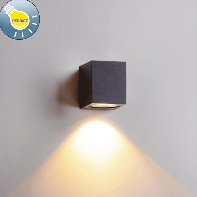 Kap Lampu Dinding Downlight Outbow 1 Arah Kotak Housing Kap - Hitam