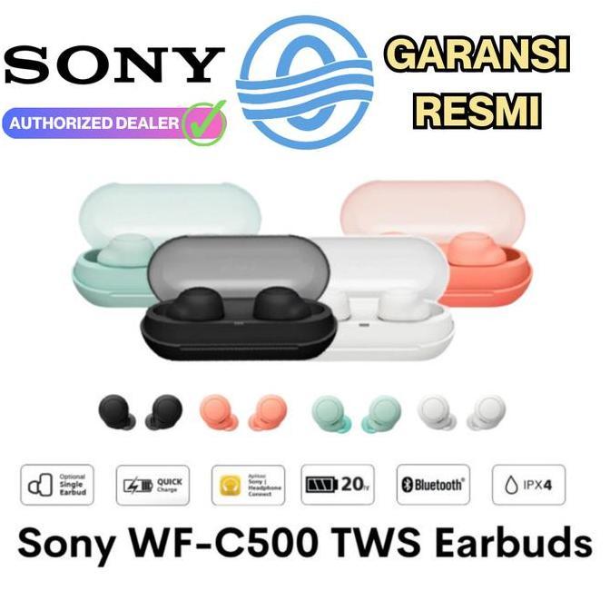 Promo Wireless Earbuds Sony WF C500 TWS Truly Headphones Headset Resmi Diskon