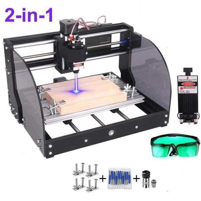 MESIN CNC ROUTER 3018 PRO MAX 2 IN 1 ER11 SPINDLE DAN LASER 1000MW ORIGINAL DAN TERPERCAYA