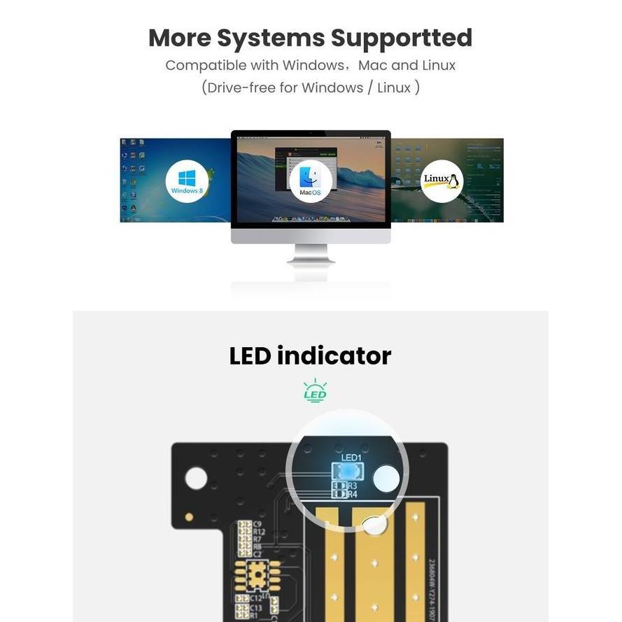UGREEN SSD M.2 NVME to PCIe x4 Adapter Expansion PCIe 3.0 murah