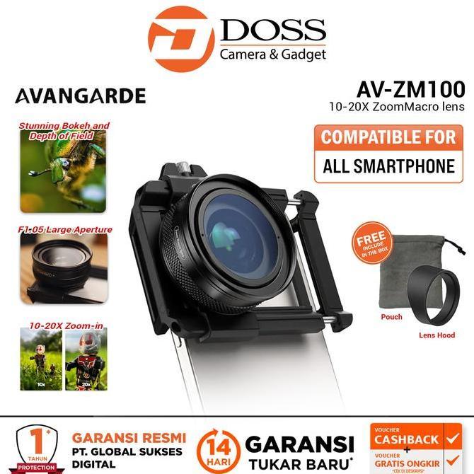 Avangarde AV-ZM100 10-20X Zoom Macro lens for Smartphone Lensa HP