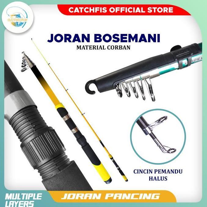 Catchfis - Joran Pancing Bosemani Spinning Panjang 1.50M S/D 3.00M Fishing Rod Pancingan Glass Fiber