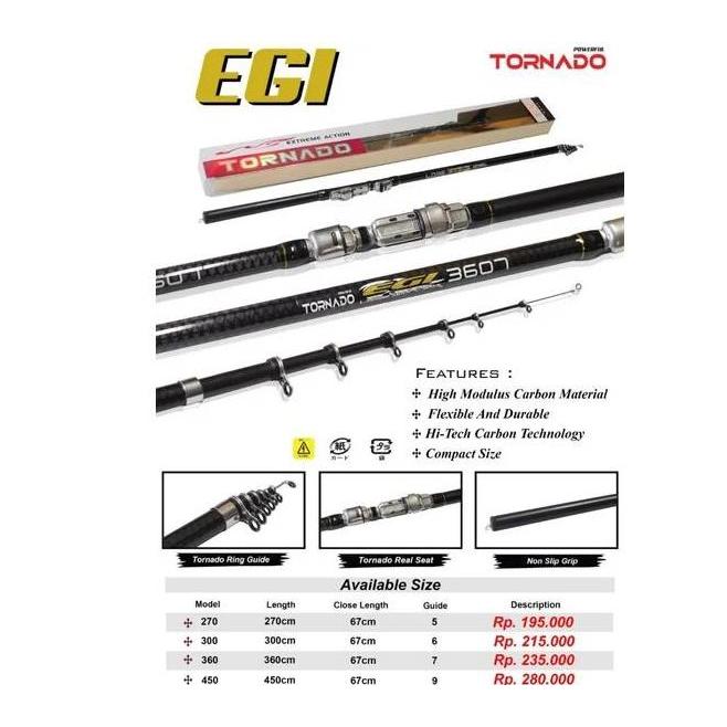 Joran Telescopic Tornado Egi 270-300-360-450