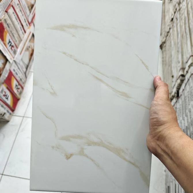 KERAMIK 25X40 HEXAGON ABU PUTIH MULIA