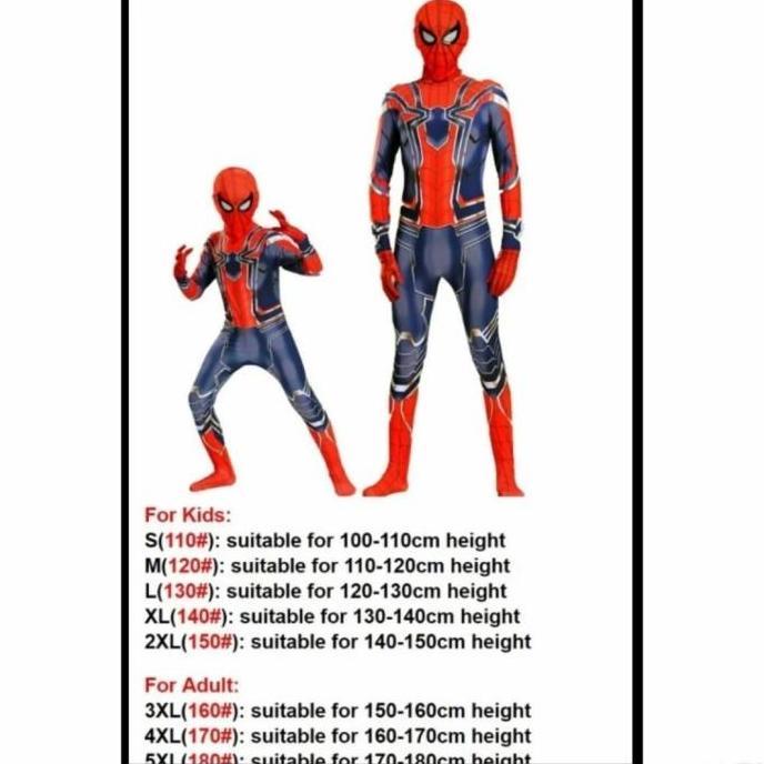 ORIGINAL Kostum Spiderman Anak dan Dewasa Superhero Costume laki costplay merah READY STOCK