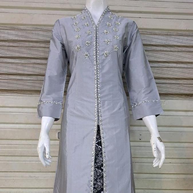 FK-Set kebaya kurung taffeta melayu motif matahari v // kebaya kurung bahan taffeta Malaysia // atas