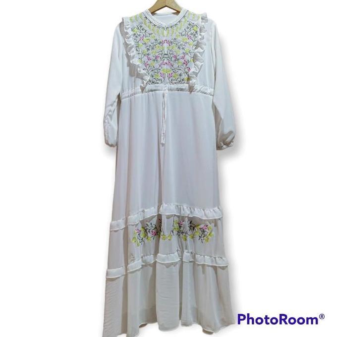 gamis kebaya seruty babydoll bordir bunga terbaru